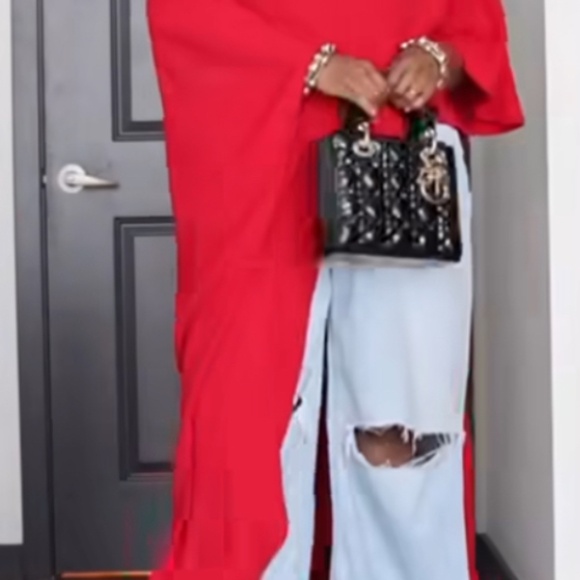 Red asymmetrical blouse dress - Picture 5 of 5